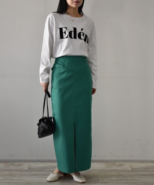 RANAN（ラナン）の「綿100% フロッキープリントロゴロンT(長袖)（Tシャツ/カットソー・レディース・オフホワイト/チャコール/ホワイト系その他/グレー系その他/ホワイト×レッド/ホワイト×グリーン・LL/L/M）」の14枚目の写真