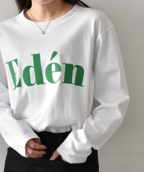 RANAN（ラナン）の「綿100% フロッキープリントロゴロンT(長袖)（Tシャツ/カットソー・レディース・オフホワイト/チャコール/ホワイト系その他/グレー系その他/ホワイト×レッド/ホワイト×グリーン・LL/L/M）」の15枚目の写真