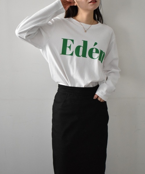 RANAN（ラナン）の「綿100% フロッキープリントロゴロンT(長袖)（Tシャツ/カットソー・レディース・オフホワイト/チャコール/ホワイト系その他/グレー系その他/ホワイト×レッド/ホワイト×グリーン・LL/L/M）」の16枚目の写真