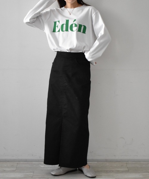 RANAN（ラナン）の「綿100% フロッキープリントロゴロンT(長袖)（Tシャツ/カットソー・レディース・オフホワイト/チャコール/ホワイト系その他/グレー系その他/ホワイト×レッド/ホワイト×グリーン・LL/L/M）」の19枚目の写真