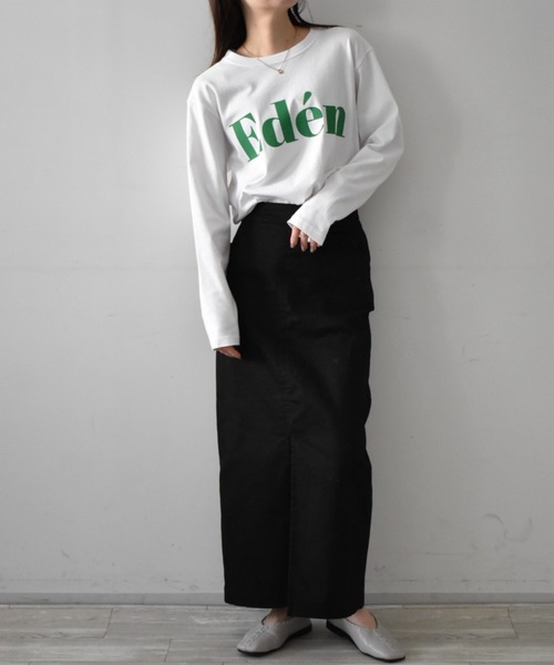 RANAN（ラナン）の「綿100% フロッキープリントロゴロンT(長袖)（Tシャツ/カットソー・レディース・オフホワイト/チャコール/ホワイト系その他/グレー系その他/ホワイト×レッド/ホワイト×グリーン・LL/L/M）」の20枚目の写真