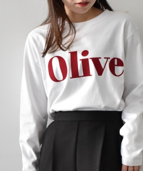 RANAN（ラナン）の「綿100% フロッキープリントロゴロンT(長袖)（Tシャツ/カットソー・レディース・オフホワイト/チャコール/ホワイト系その他/グレー系その他/ホワイト×レッド/ホワイト×グリーン・LL/L/M）」の21枚目の写真