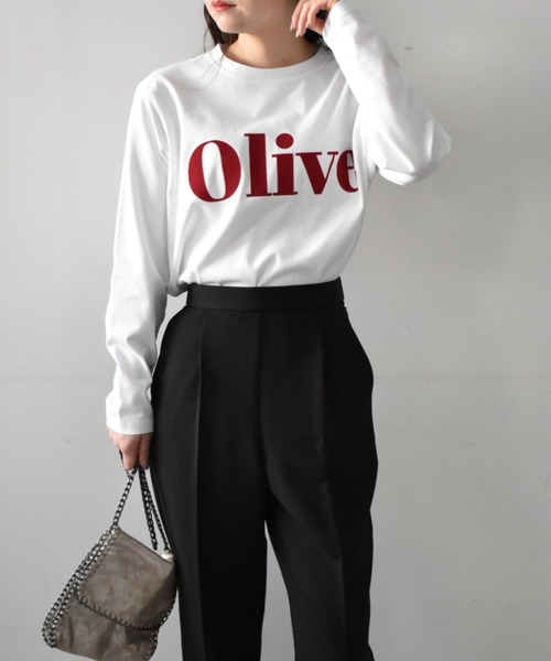 RANAN（ラナン）の「綿100% フロッキープリントロゴロンT(長袖)（Tシャツ/カットソー・レディース・オフホワイト/チャコール/ホワイト系その他/グレー系その他/ホワイト×レッド/ホワイト×グリーン・LL/L/M）」の22枚目の写真