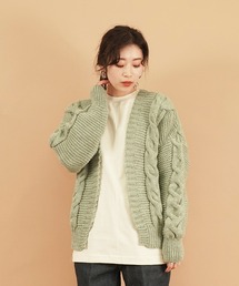 Big Cable Pearl Stitch Cardigan