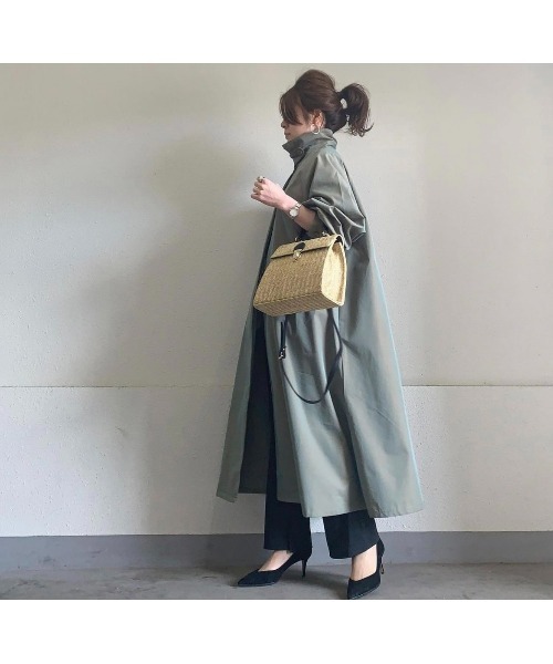 ap retro(アプレトロ)の「ステンカラースタンドロングコート / バルマカンコート(ステンカラーコート・レディース・ブラック/ベージュ/カーキ/ベージュ系その他・FREE)」の10枚目の写真