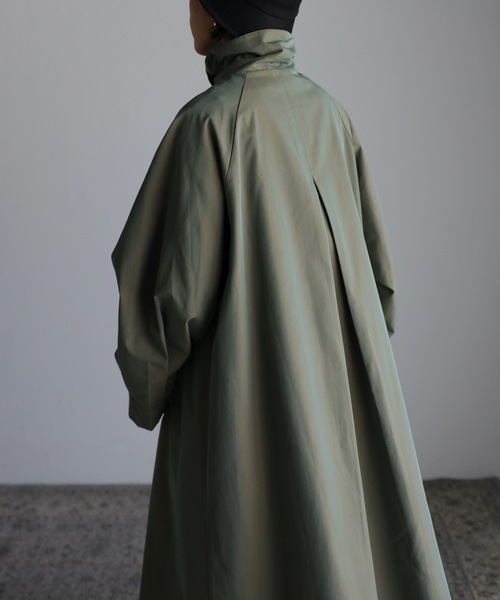 セール】ステンカラースタンドロングコート / バルマカンコート