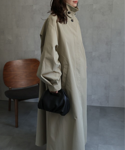 ステンカラーコート〈beige〉 ツイルストレッチ ステンカラーコート ベージュ | P.S.FA公式通販
