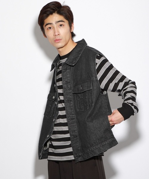 PBLIM（ページボーイリム）の「【PAGEBOYLIM】デニムベスト（ベスト・レディース・ブラック/ブルー・FREE）」の8枚目の写真