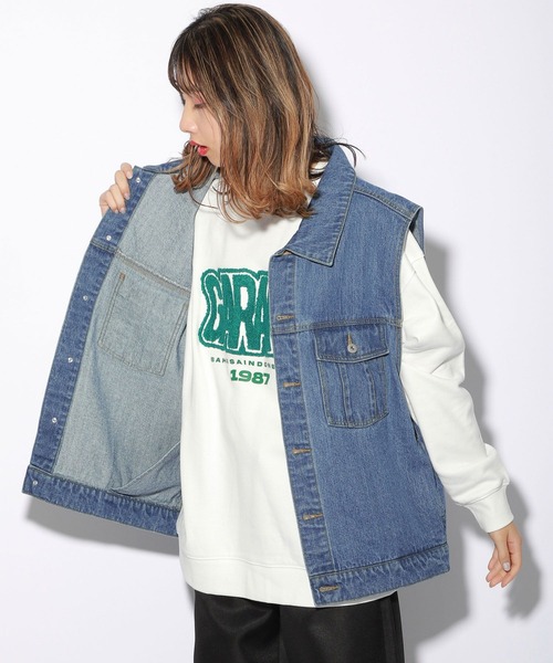 PBLIM（ページボーイリム）の「【PAGEBOYLIM】デニムベスト（ベスト・レディース・ブラック/ブルー・FREE）」の9枚目の写真