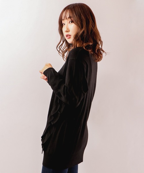 【セール】Abanicos ソフトウェーブラッフル チュニックセーター（チュニック）｜FUNALIVE（ファンアライブ）