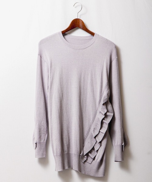 【セール】Abanicos ソフトウェーブラッフル チュニックセーター（チュニック）｜FUNALIVE（ファンアライブ）