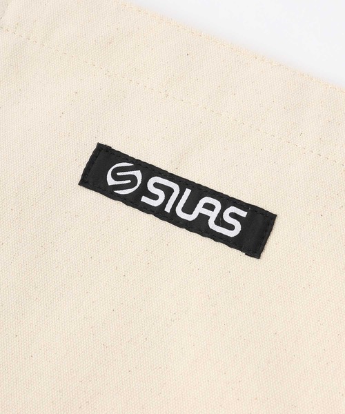 SILAS（サイラス）の「CURSIVE LOGO BIG TOTE  NAVY　サイラスカーシヴロゴビッグトートネイビー（トートバッグ・メンズ・ホワイト・ONE SIZE）」の4枚目の写真