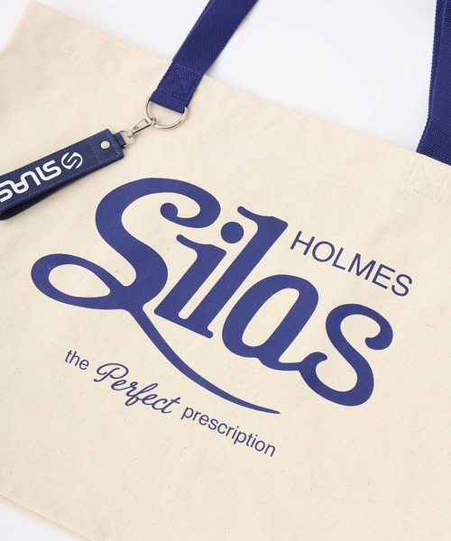 SILAS（サイラス）の「CURSIVE LOGO BIG TOTE  NAVY　サイラスカーシヴロゴビッグトートネイビー（トートバッグ・メンズ・ホワイト・ONE SIZE）」の3枚目の写真