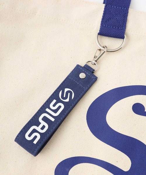 SILAS（サイラス）の「CURSIVE LOGO BIG TOTE  NAVY　サイラスカーシヴロゴビッグトートネイビー（トートバッグ・メンズ・ホワイト・ONE SIZE）」の7枚目の写真