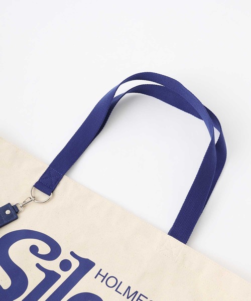 SILAS（サイラス）の「CURSIVE LOGO BIG TOTE  NAVY　サイラスカーシヴロゴビッグトートネイビー（トートバッグ・メンズ・ホワイト・ONE SIZE）」の5枚目の写真