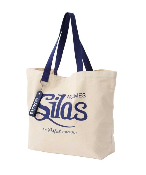 SILAS（サイラス）の「CURSIVE LOGO BIG TOTE  NAVY　サイラスカーシヴロゴビッグトートネイビー（トートバッグ・メンズ・ホワイト・ONE SIZE）」の14枚目の写真