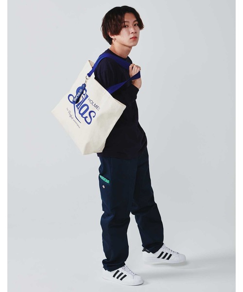 SILAS（サイラス）の「CURSIVE LOGO BIG TOTE  NAVY　サイラスカーシヴロゴビッグトートネイビー（トートバッグ・メンズ・ホワイト・ONE SIZE）」の10枚目の写真