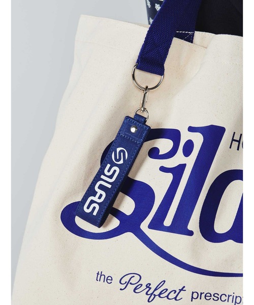 SILAS（サイラス）の「CURSIVE LOGO BIG TOTE  NAVY　サイラスカーシヴロゴビッグトートネイビー（トートバッグ・メンズ・ホワイト・ONE SIZE）」の12枚目の写真