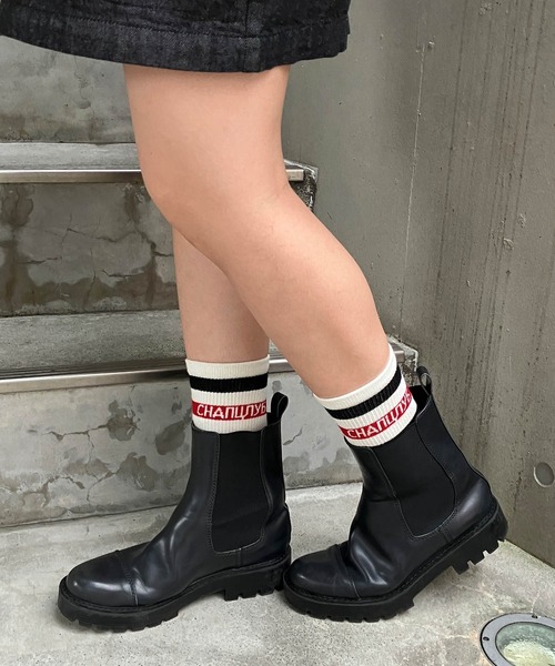 Snap club】ロゴデザインアソートソックス 3足セット(ミドル