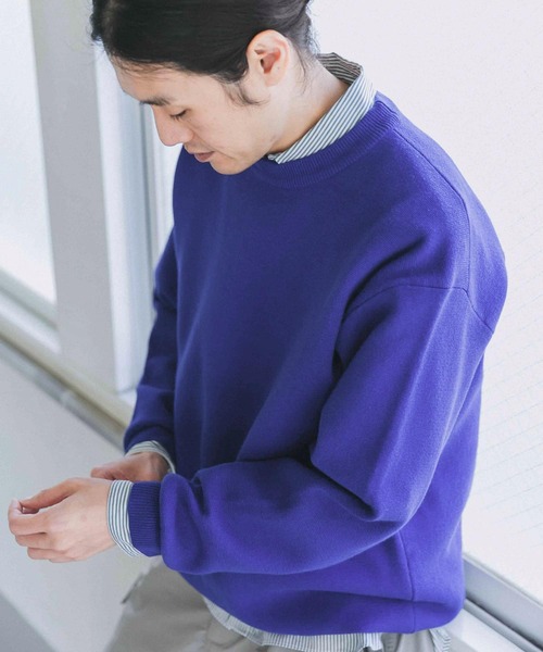 URBAN RESEARCH DOORS(アーバンリサーチドアーズ)の「ミラノリブクルーネックニット(ニット/セーター・メンズ・ロイヤルブルー/ホワイト系その他/ベージュ系その他・40/38)」の17枚目の写真