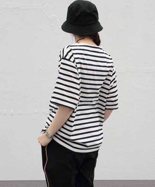 ORCIVAL（オーシバル）の「ORCIVAL/オーシバル　18SUVIN JERSEY ボートネックショートスリーブ　ボーダー　BOAT NECK SHORT SLEEVE BORDER OR-C0084 SOE（Tシャツ/カットソー・メンズ・ネイビー/レッド/ブルー/ブルー系その他/ライトベージュ・4/3/5）」の18枚目の写真