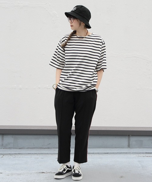 ORCIVAL（オーシバル）の「ORCIVAL/オーシバル　18SUVIN JERSEY ボートネックショートスリーブ　ボーダー　BOAT NECK SHORT SLEEVE BORDER OR-C0084 SOE（Tシャツ/カットソー・メンズ・ネイビー/レッド/ブルー/ブルー系その他/ライトベージュ・4/3/5）」の6枚目の写真