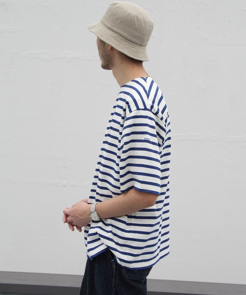 ORCIVAL（オーシバル）の「ORCIVAL/オーシバル　18SUVIN JERSEY ボートネックショートスリーブ　ボーダー　BOAT NECK SHORT SLEEVE BORDER OR-C0084 SOE（Tシャツ/カットソー・メンズ・ネイビー/レッド/ブルー/ブルー系その他/ライトベージュ・4/3/5）」の13枚目の写真