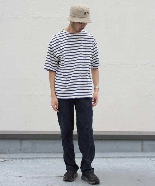 ORCIVAL（オーシバル）の「ORCIVAL/オーシバル　18SUVIN JERSEY ボートネックショートスリーブ　ボーダー　BOAT NECK SHORT SLEEVE BORDER OR-C0084 SOE（Tシャツ/カットソー・メンズ・ネイビー/レッド/ブルー/ブルー系その他/ライトベージュ・4/3/5）」の17枚目の写真