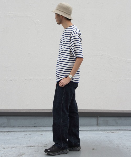 ORCIVAL（オーシバル）の「ORCIVAL/オーシバル　18SUVIN JERSEY ボートネックショートスリーブ　ボーダー　BOAT NECK SHORT SLEEVE BORDER OR-C0084 SOE（Tシャツ/カットソー・メンズ・ネイビー/レッド/ブルー/ブルー系その他/ライトベージュ・4/3/5）」の19枚目の写真