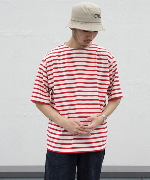 ORCIVAL（オーシバル）の「ORCIVAL/オーシバル　18SUVIN JERSEY ボートネックショートスリーブ　ボーダー　BOAT NECK SHORT SLEEVE BORDER OR-C0084 SOE（Tシャツ/カットソー・メンズ・ネイビー/レッド/ブルー/ブルー系その他/ライトベージュ・4/3/5）」の12枚目の写真