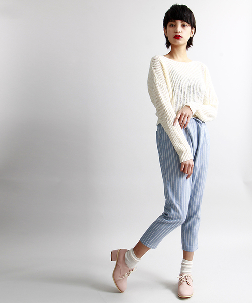 WEGO（ウィゴー）の「WEGO/変形テーパードパンツ（その他パンツ・レディース・ホワイト系その他/ブラック/ライトグレー/ブルー系その他・FREE）」の4枚目の写真