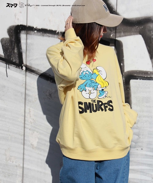 Right-on（ライトオン）の「「ＴＨＥＳＭＵＲＦＳ」スウェット（スウェット・レディース・ブラック/オフホワイト/イエロー・L/M）」の3枚目の写真