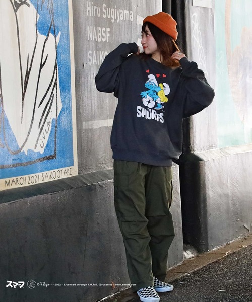 Right-on（ライトオン）の「「ＴＨＥＳＭＵＲＦＳ」スウェット（スウェット・レディース・ブラック/オフホワイト/イエロー・L/M）」の12枚目の写真