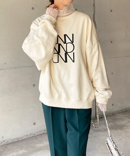 DouDou(ドゥドゥ)の「レースメッシュタートル(Tシャツ/カットソー・レディース・ホワイト/ブラック/ライトグレー・FREE)」の4枚目の写真