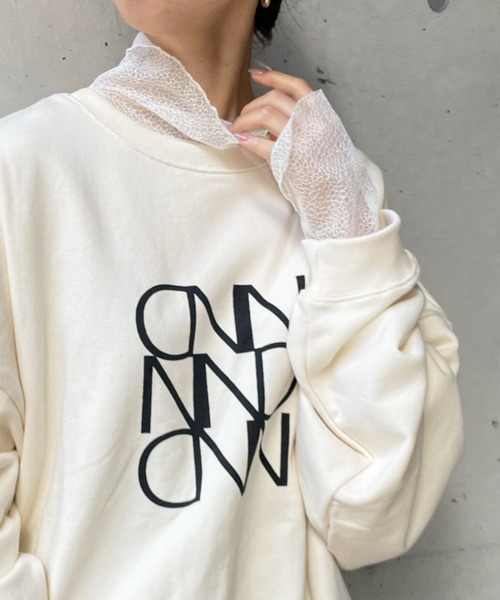 DouDou(ドゥドゥ)の「レースメッシュタートル(Tシャツ/カットソー・レディース・ホワイト/ブラック/ライトグレー・FREE)」の9枚目の写真