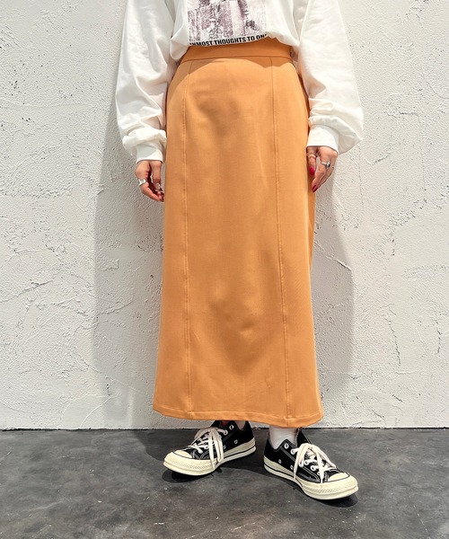 apres jour mignon（アプレジュールミニョン）の「ナロースカート【ZOZOTOWN限定アイテム】（スカート・レディース・ダークブラウン/ブラック/マスタード/イエロー/オレンジ/アイボリー・X-LARGE/SMALL/MEDIUM）」の6枚目の写真