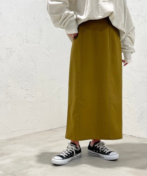 apres jour mignon（アプレジュールミニョン）の「ナロースカート【ZOZOTOWN限定アイテム】（スカート・レディース・ダークブラウン/ブラック/マスタード/イエロー/オレンジ/アイボリー・X-LARGE/SMALL/MEDIUM）」の5枚目の写真