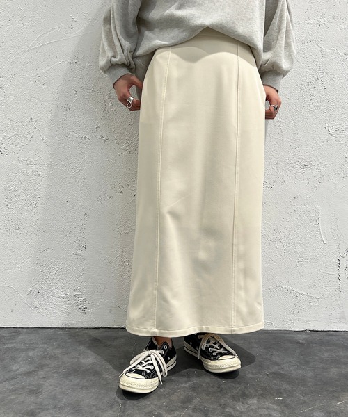 apres jour mignon（アプレジュールミニョン）の「ナロースカート【ZOZOTOWN限定アイテム】（スカート・レディース・ダークブラウン/ブラック/マスタード/イエロー/オレンジ/アイボリー・X-LARGE/SMALL/MEDIUM）」の14枚目の写真