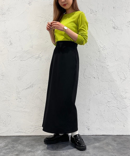 apres jour mignon（アプレジュールミニョン）の「ナロースカート【ZOZOTOWN限定アイテム】（スカート・レディース・ダークブラウン/ブラック/マスタード/イエロー/オレンジ/アイボリー・X-LARGE/SMALL/MEDIUM）」の9枚目の写真