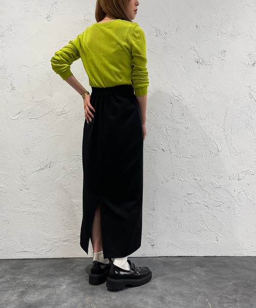 apres jour mignon（アプレジュールミニョン）の「ナロースカート【ZOZOTOWN限定アイテム】（スカート・レディース・ダークブラウン/ブラック/マスタード/イエロー/オレンジ/アイボリー・X-LARGE/SMALL/MEDIUM）」の10枚目の写真