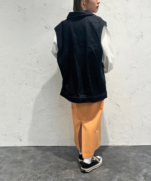 apres jour mignon（アプレジュールミニョン）の「ナロースカート【ZOZOTOWN限定アイテム】（スカート・レディース・ダークブラウン/ブラック/マスタード/イエロー/オレンジ/アイボリー・X-LARGE/SMALL/MEDIUM）」の7枚目の写真