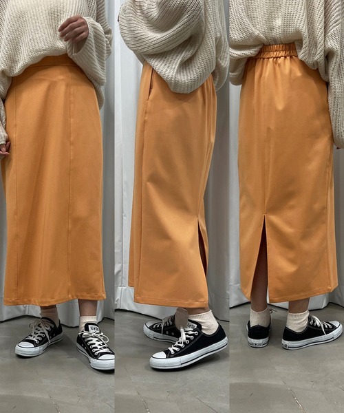 apres jour mignon（アプレジュールミニョン）の「ナロースカート【ZOZOTOWN限定アイテム】（スカート・レディース・ダークブラウン/ブラック/マスタード/イエロー/オレンジ/アイボリー・X-LARGE/SMALL/MEDIUM）」の8枚目の写真