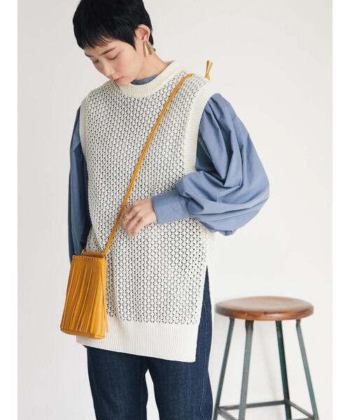 armonia(アルモニーア)の「armonia.柄編みニットベスト(ベスト・レディース・ブラウン/オフホワイト/ブルー・FREE)」の15枚目の写真