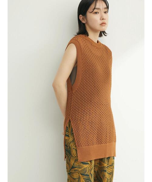 armonia(アルモニーア)の「armonia.柄編みニットベスト(ベスト・レディース・ブラウン/オフホワイト/ブルー・FREE)」の16枚目の写真