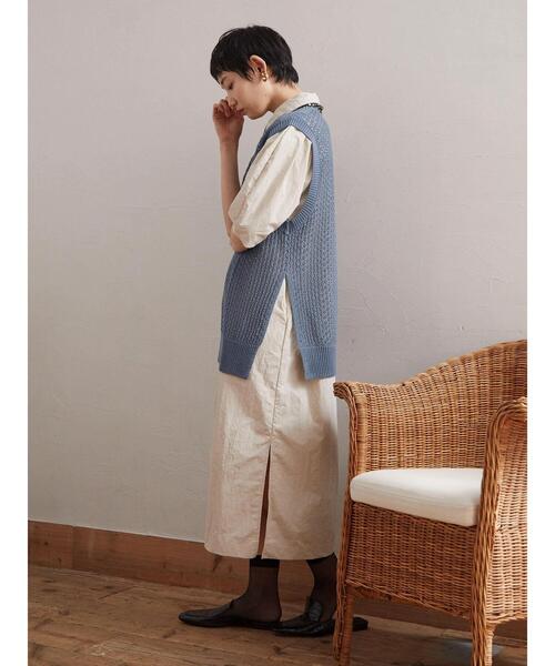 armonia(アルモニーア)の「armonia.柄編みニットベスト(ベスト・レディース・ブラウン/オフホワイト/ブルー・FREE)」の19枚目の写真