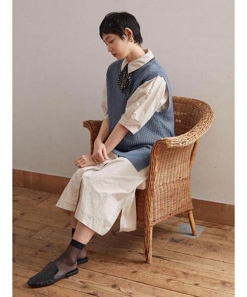 armonia(アルモニーア)の「armonia.柄編みニットベスト(ベスト・レディース・ブラウン/オフホワイト/ブルー・FREE)」の21枚目の写真