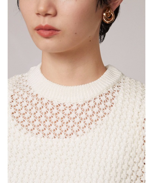 armonia(アルモニーア)の「armonia.柄編みニットベスト(ベスト・レディース・ブラウン/オフホワイト/ブルー・FREE)」の7枚目の写真