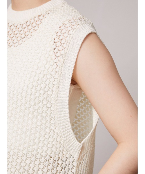 armonia(アルモニーア)の「armonia.柄編みニットベスト(ベスト・レディース・ブラウン/オフホワイト/ブルー・FREE)」の10枚目の写真