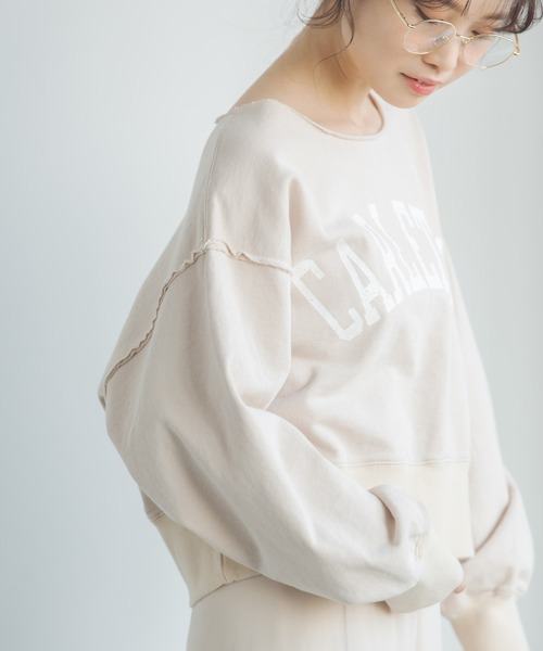 Crisp（クリスプ）の「”CARLETON”ショートスウェット（スウェット・レディース・ネイビー/アイボリー・FREE）」の2枚目の写真