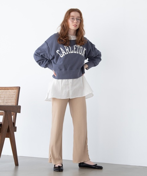 Crisp（クリスプ）の「”CARLETON”ショートスウェット（スウェット・レディース・ネイビー/アイボリー・FREE）」の15枚目の写真